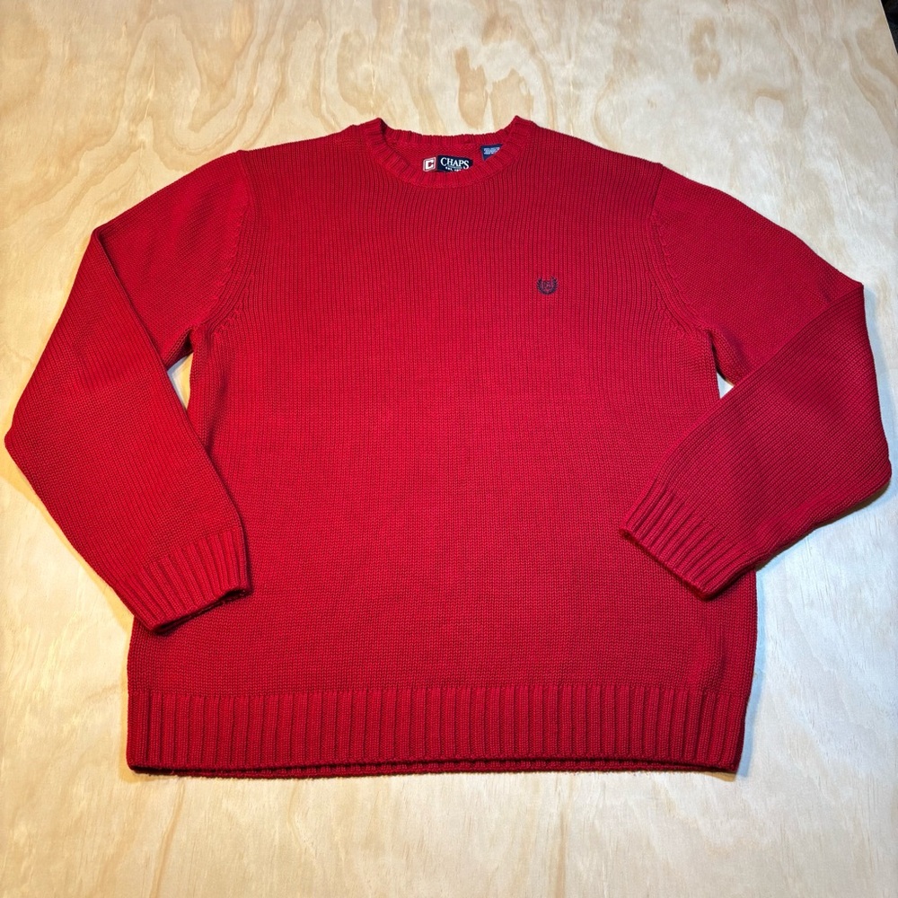 Chaps Men's Crewneck Sweater in Vibrant Red